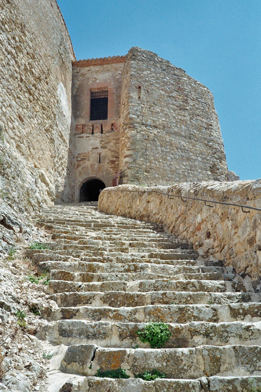 Treppe zur obersten Burgebene in Morella