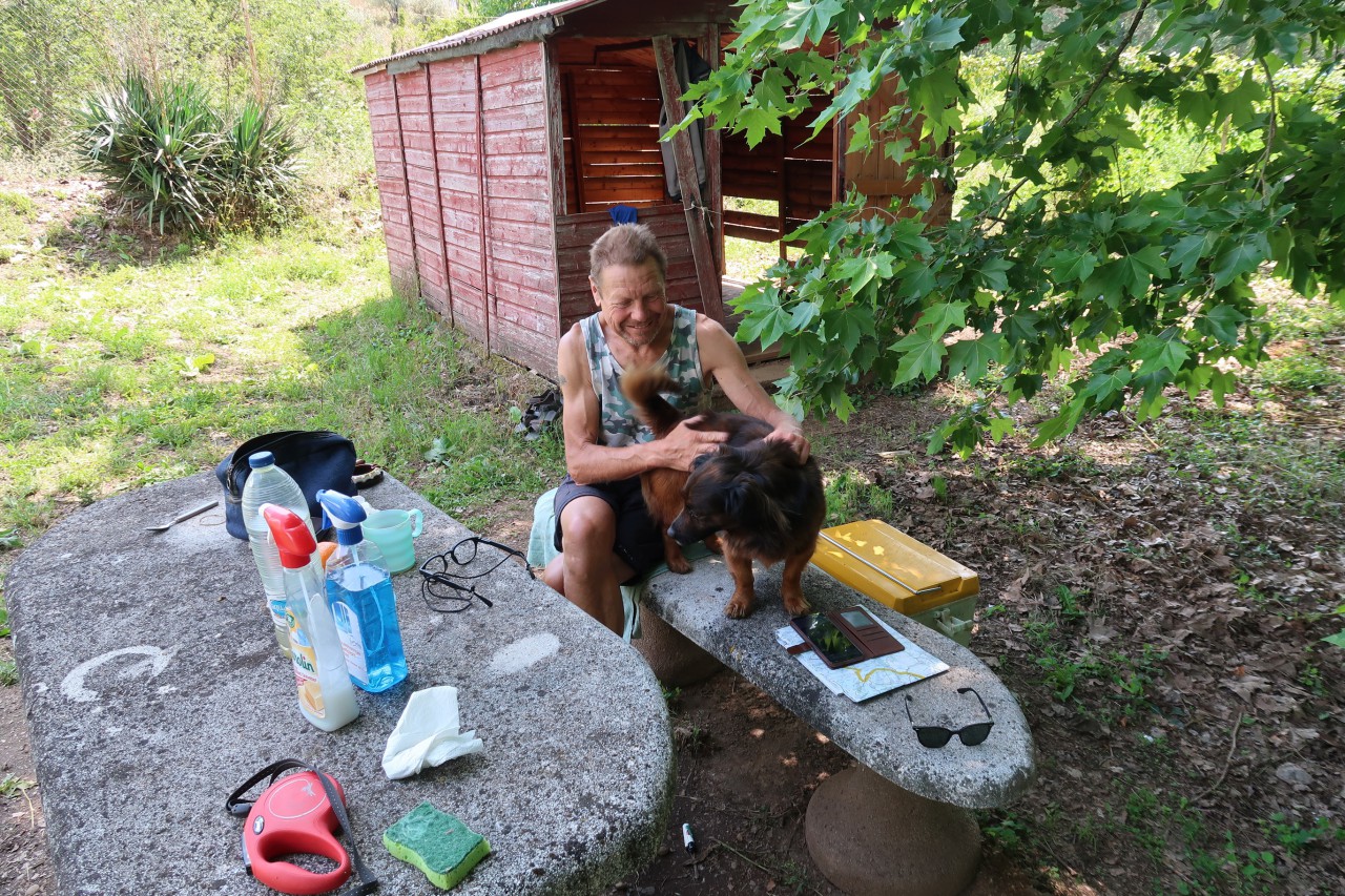 Gustav mit Hund Indy