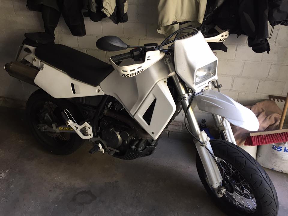 KLR 650 Tengai Bj 90 - Supermoto Umbau, fährt mein Sohn jetzt